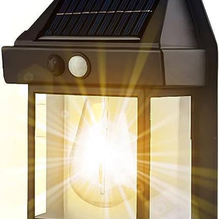 PEETTA Bulb led Solar Outdoor Garden Wall Light with Sensor Wireless ip65 Solar Wall lamp-1 PIC(Black/White)