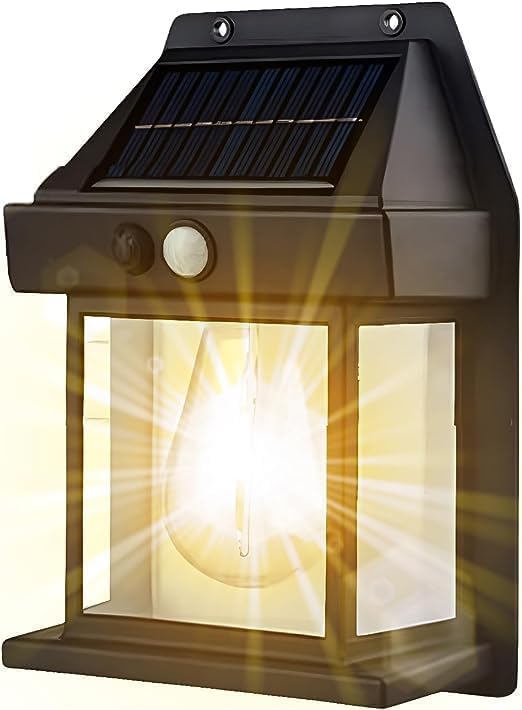 PEETTA Bulb led Solar Outdoor Garden Wall Light with Sensor Wireless ip65 Solar Wall lamp-1 PIC(Black/White)