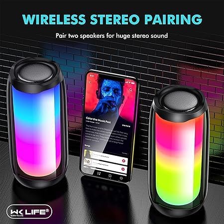 PEETTA LIVE D31 Sound Pulse Colorful Wireless Bluetooth Speaker with 11 Light Effect Modes (Black)
