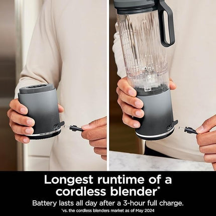 Blast Max Portable Cordless Blender (22oz) – Twist & Go Personal Smoothie Maker with Ice Crush, 3 Programs, Leakproof & Dishwasher Safe