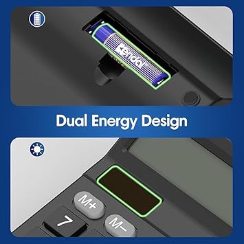 PEETTA Calculator with Notepad 12 Digits Large Display, Touch Comfortable Calculator Big Buttons, Support Solar and Battery for Office, School, Home & Business