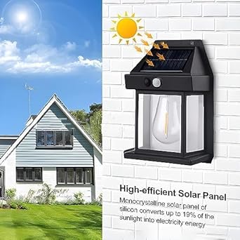PEETTA Bulb led Solar Outdoor Garden Wall Light with Sensor Wireless ip65 Solar Wall lamp-1 PIC(Black/White)