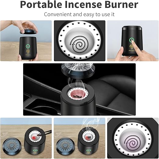 PEETTA Bukhoor Burner, Electric Oud Incense, Aroma Diffuser with long lasting battery, Usb Rechargeable, Great gift for Home, Car, Desert Camping & Travel.