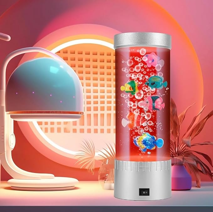 Fake Fish Tank Mini Bubble Lamp – Fake Aquarium - Color Changing Sensory Lamp- 12 Inch.