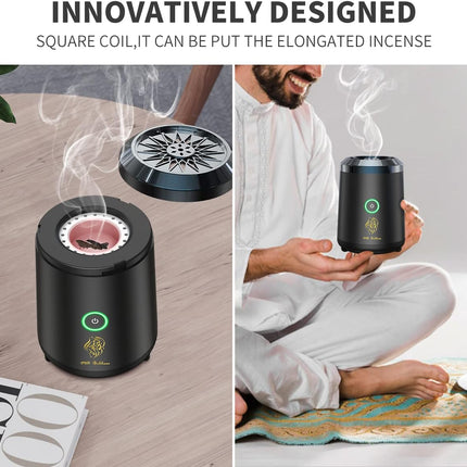 PEETTA Bukhoor Burner, Electric Oud Incense, Aroma Diffuser with long lasting battery, Usb Rechargeable, Great gift for Home, Car, Desert Camping & Travel.