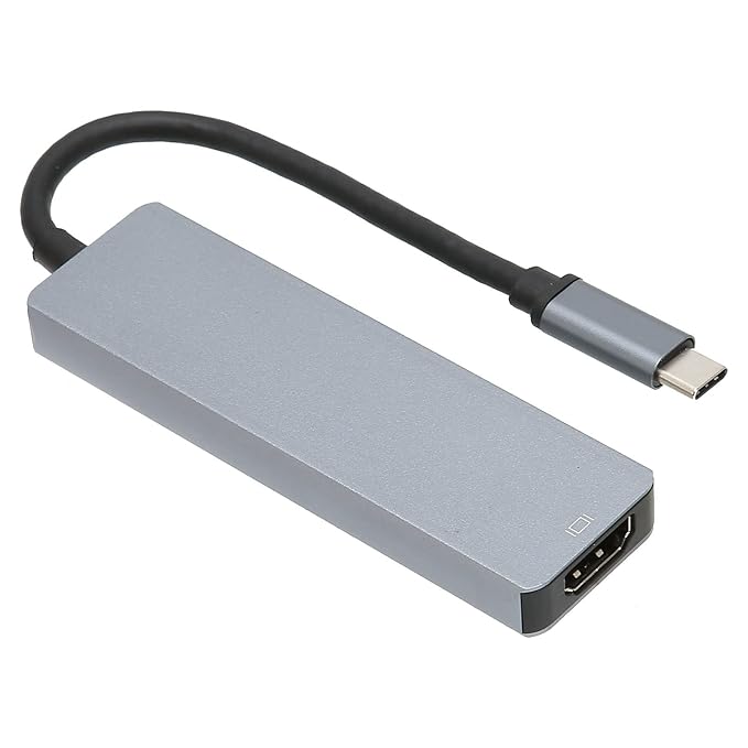 5 in 1 USB C Hub, 5 in 1 Fast Heat Dissipation USB C to 4K Hub for Travel