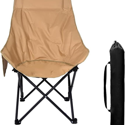 Toborher High Back Folding Camping Chair, Upgraded Thickened Steel Pipe, Padded with Cotton, Side Pocket & Carry Bag