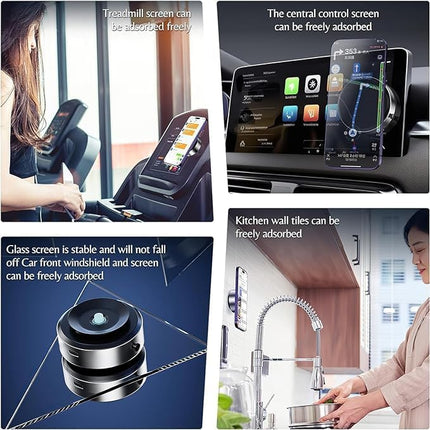 PEETTA Magnetic Car Phone Holder Mount | Universal Military-Grade Vacuum Suction Cup for Windshield & Dashboard - 360° Rotation, Stable Glass Vacuum Adsorption, Type-C Intelligent Mobile Bracket