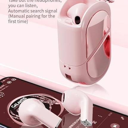 Pink Heart Wireless Earbuds for Girls Kids, Cute Mini Tiny Small Invisible Earbuds Wireless Bluetooth for Small Ears Canals Women Rose Gold Kawai Blue Tooth Ear Buds for iPhone Android