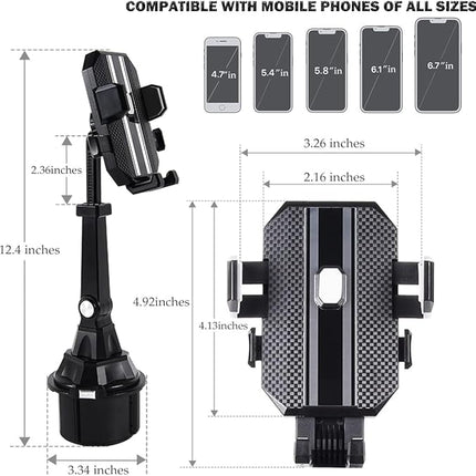 PEETTA Adjustable Car Phone Mount Holder, Universal Fit, Metallic Grey