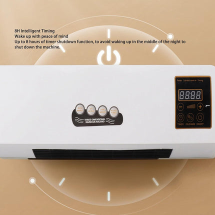Wall Mounted Room Heater 800W with Remote | 3 Heat Settings | Silent Fast Heating Electric Heater | Energy Efficient EU Plug
