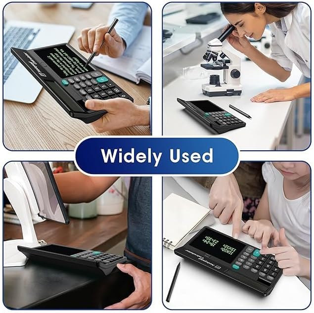 PEETTA Calculator with Notepad 12 Digits Large Display, Touch Comfortable Calculator Big Buttons, Support Solar and Battery for Office, School, Home & Business