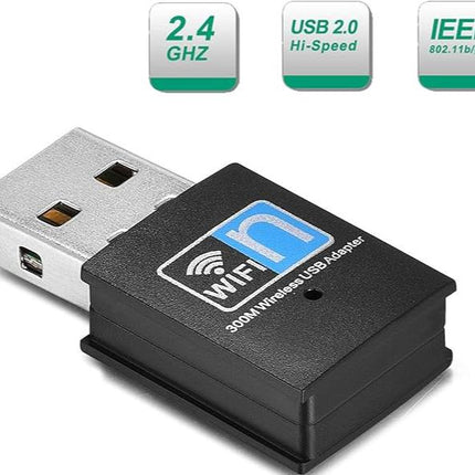 WiFi Dongle, 300Mbps Mini Wireless Network USB Wi-Fi Adapter for PC Desktop Laptop - Supports Windows 10/8/8.1/7/Vista/XP, macOS, and Linux