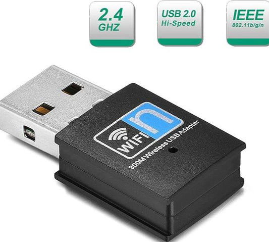 WiFi Dongle, 300Mbps Mini Wireless Network USB Wi-Fi Adapter for PC Desktop Laptop - Supports Windows 10/8/8.1/7/Vista/XP, macOS, and Linux