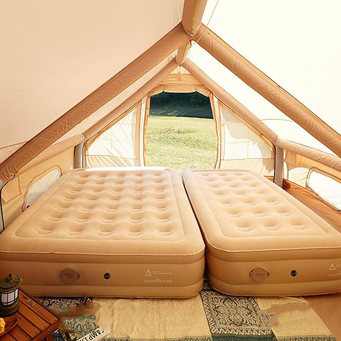 Outdoor Inflatable Mattress Camping Folding Bed Automatic Inflatable Heightened Single Double Air Mat Self-driving Sleeping Bed