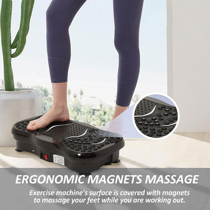 Vibration Plate Exercise Machine for Home Use | Whole Body Vibration Fitness Trainer with Bluetooth Speaker, 5 Programs & Resistance Bands