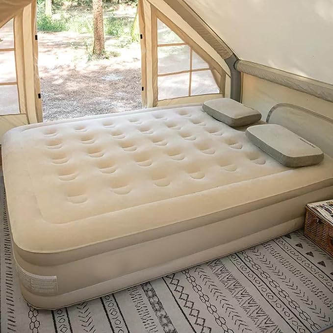 Outdoor Inflatable Mattress Camping Folding Bed Automatic Inflatable Heightened Single Double Air Mat Self-driving Sleeping Bed