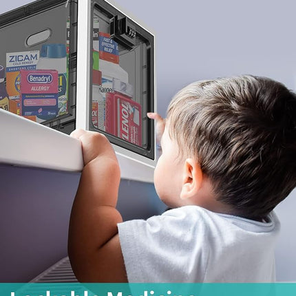 Safety plastic medical storage box with lock childproof first aid lockable