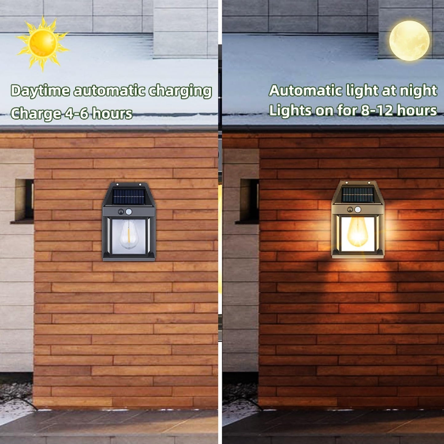 PEETTA Bulb led Solar Outdoor Garden Wall Light with Sensor Wireless ip65 Solar Wall lamp-1 PIC(Black/White)