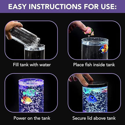 Fake Fish Tank Mini Bubble Lamp – Fake Aquarium - Color Changing Sensory Lamp- 12 Inch.
