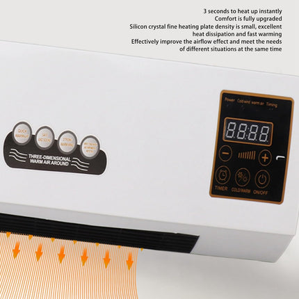 Wall Mounted Room Heater 800W with Remote | 3 Heat Settings | Silent Fast Heating Electric Heater | Energy Efficient EU Plug