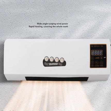 Wall Mounted Room Heater 800W with Remote | 3 Heat Settings | Silent Fast Heating Electric Heater | Energy Efficient EU Plug