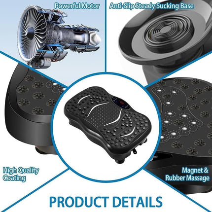 Vibration Plate Exercise Machine for Home Use | Whole Body Vibration Fitness Trainer with Bluetooth Speaker, 5 Programs & Resistance Bands