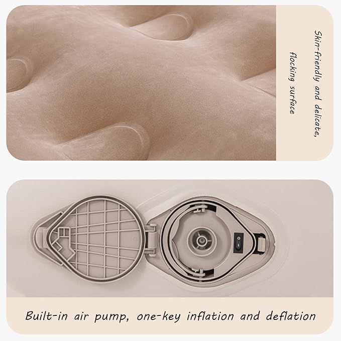 Outdoor Inflatable Mattress Camping Folding Bed Automatic Inflatable Heightened Single Double Air Mat Self-driving Sleeping Bed