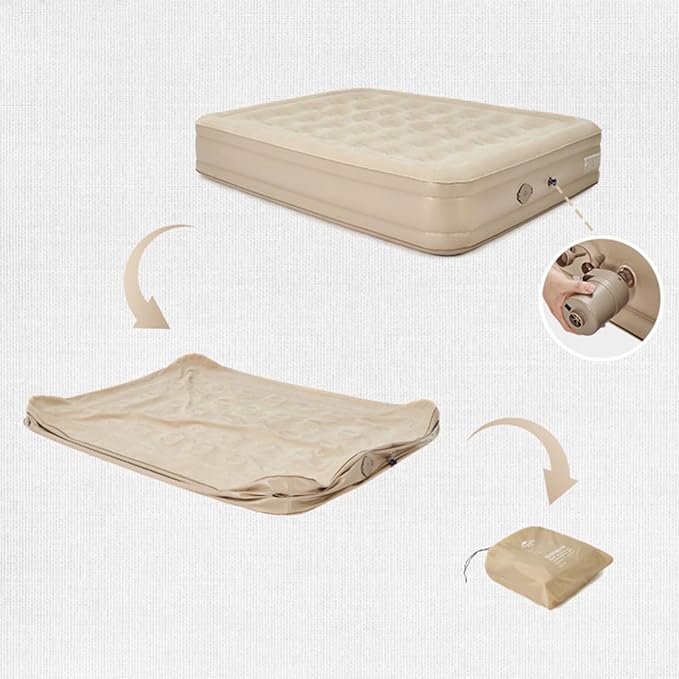 Outdoor Inflatable Mattress Camping Folding Bed Automatic Inflatable Heightened Single Double Air Mat Self-driving Sleeping Bed