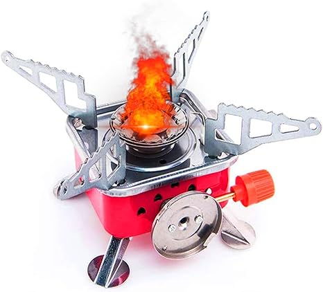 PEETTA Gas Burner for Outdoor Camping, Hiking, Travelling | Stainless Steel Cylinder, Folding Furnace, Camping Equipment, Gas Stove with Pouch