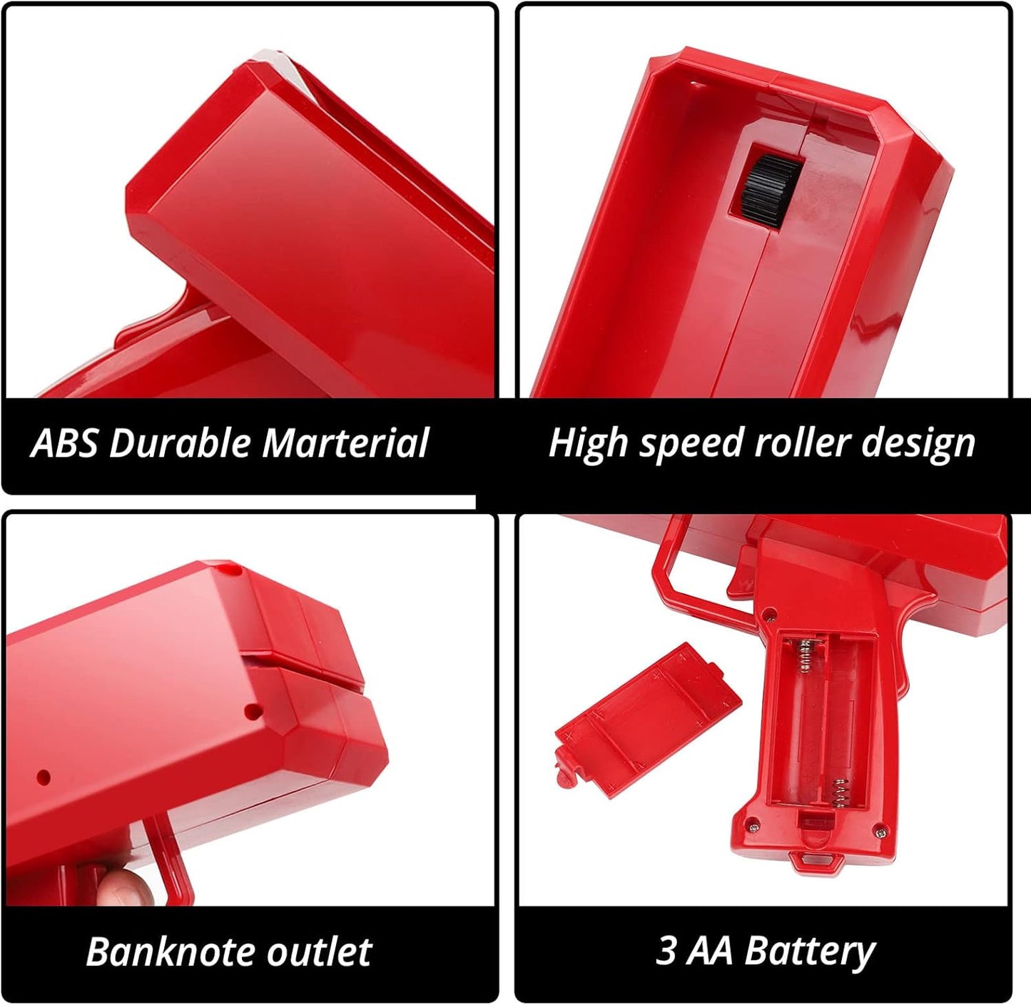 Supueme Money Gun — Battery-Powered Cash Cannon with 100 Prop Bills | Party, Wedding & Club Toy