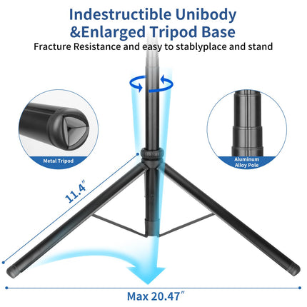 Phone Tripod & Stable Selfie Stick for iOS & Android, Extendable Cell Phone Tripod with Wireless Remote & Phone Holder, 360° Rotating Tripod Stand for Travel, Recording, Camera, Live Streaming