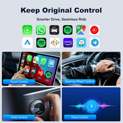 Carlinkit Mini Ultra3 Wireless CarPlay & Android Auto Adapter | Plug & Play 2.4G/5G WiFi for OEM Wired Cars