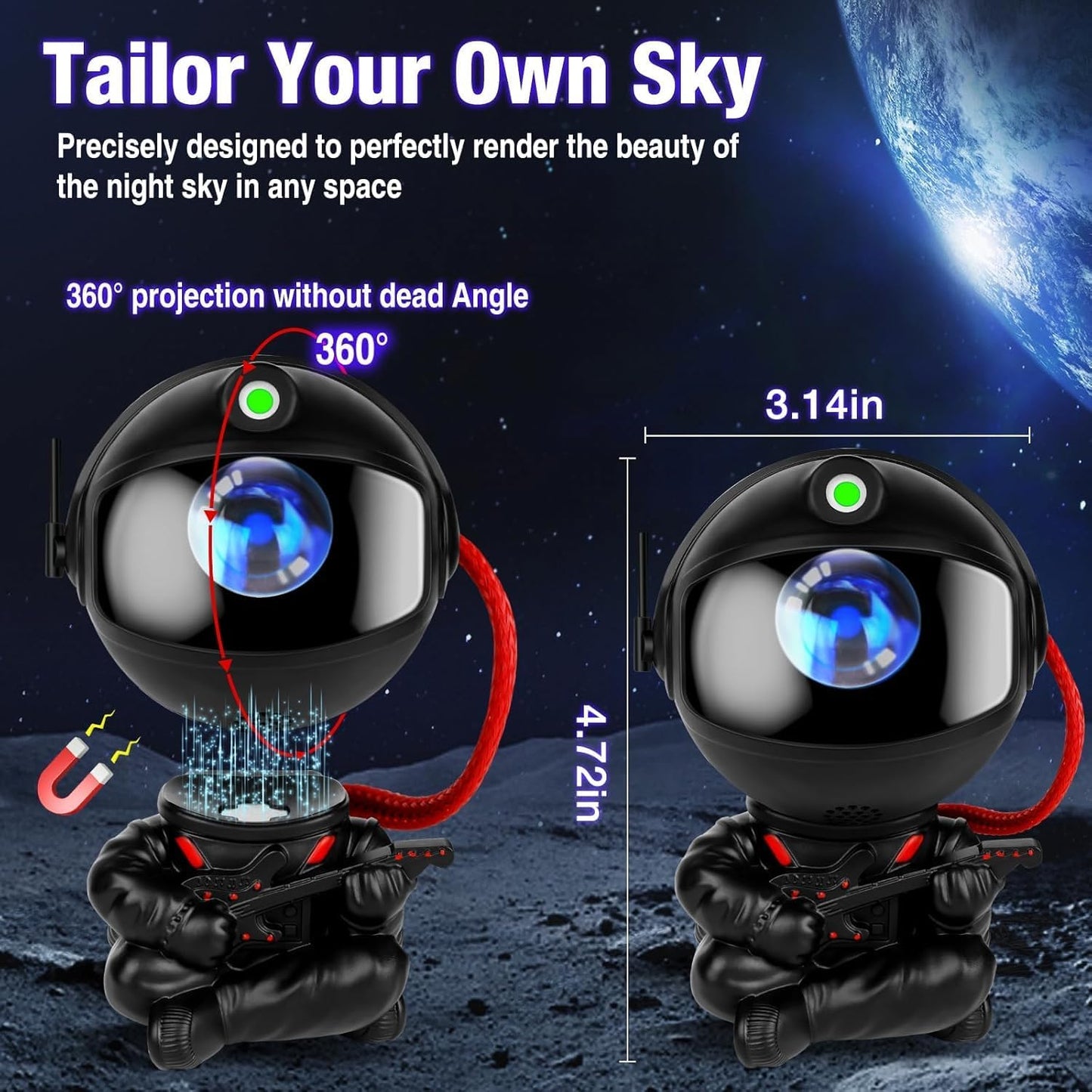 PEETTA Remote-Controlled Robot Figure with Light Effects, Black