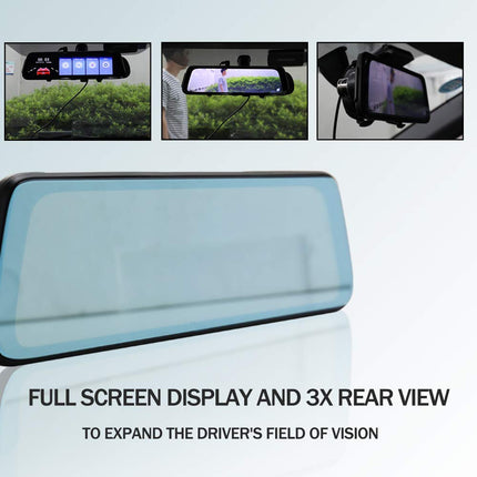 Starlight Night Vision Dash Cam with 170° Rear Camera | 9.66 Inch Full HD 1080P