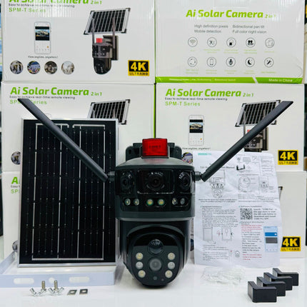 AI Solar Camera 2 in 1 SPM-T Series | 4G Pro WiFi Outdoor Security Camera | 6MP/8MP Full Colour Night Vision | Dual SIM & WiFi Connectivity