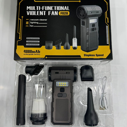 Multifunctional Violent Fan F028 – 130000RPM Cordless Electric Air Duster & Vacuum Cleaner with LED Light