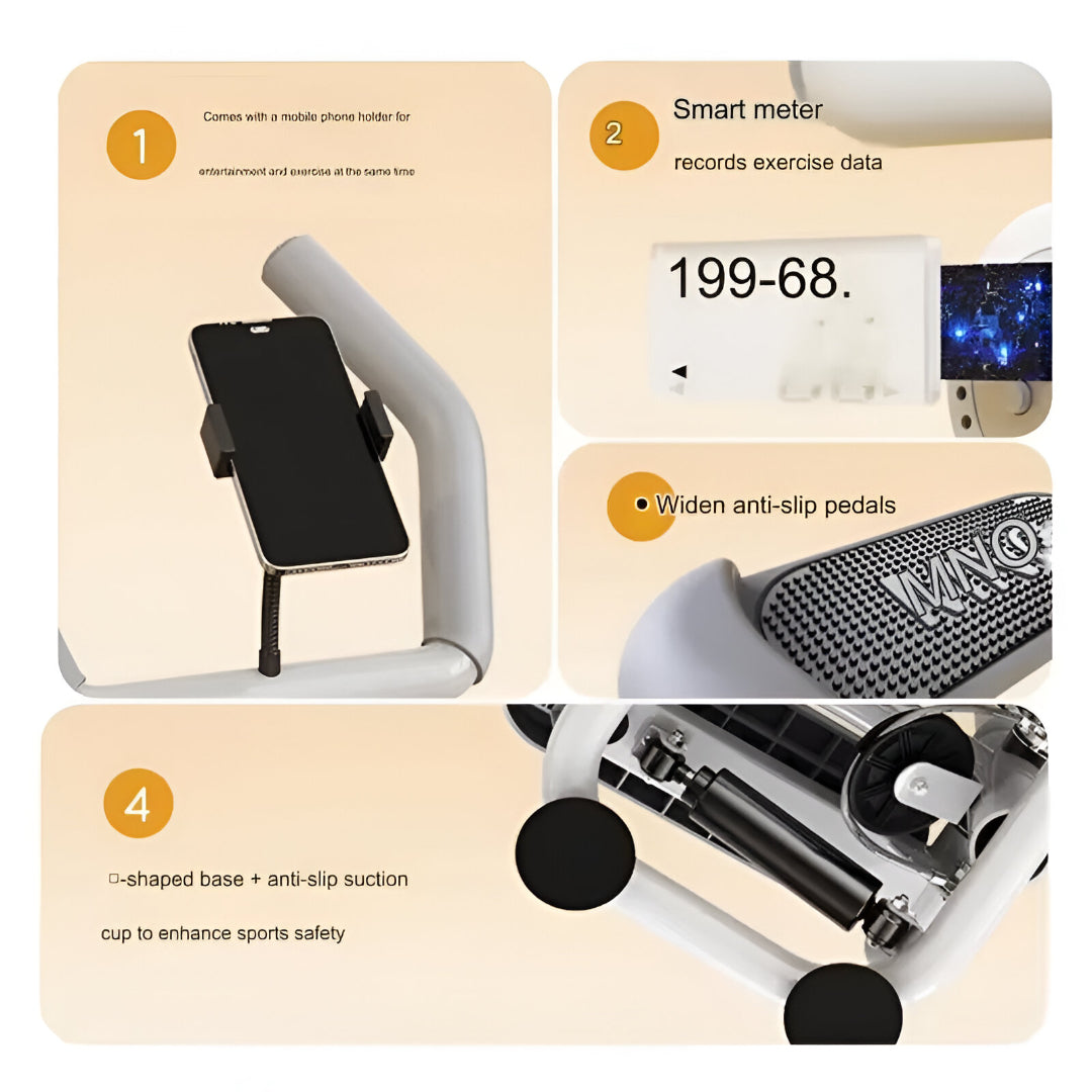 Mini Hydraulic Stepper with Handle – Compact Fitness Stair Climber for Home Workout, Weight Loss & Leg Training