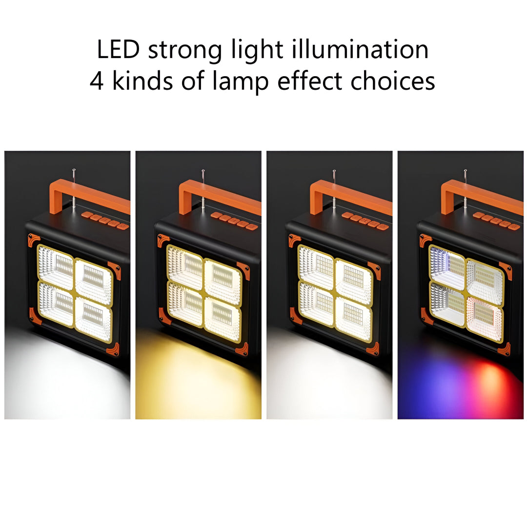 LP V96 Outdoor Solar Bluetooth Speaker with 10W Power, Flashlight, Power Bank & FM Radio – 4500mAh Battery