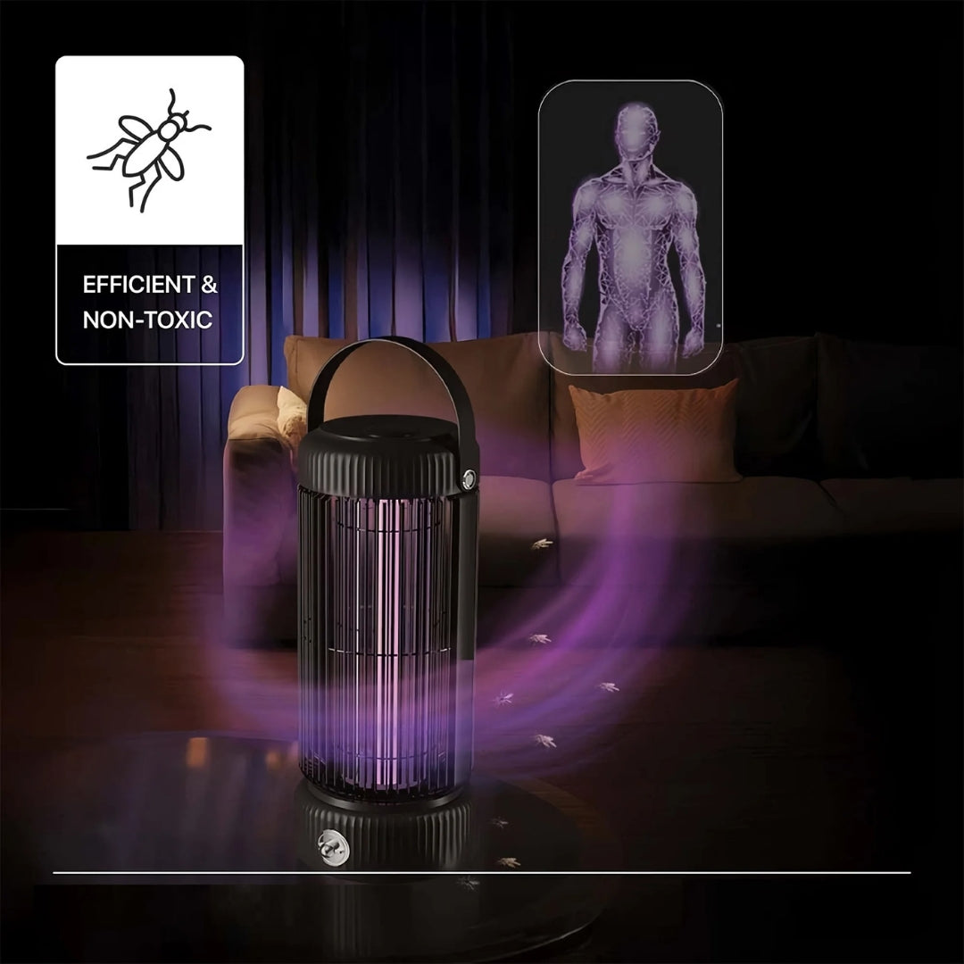 LED Electric Shock Mosquito Lamp – Portable 360° UV Bug Zapper with 3000V Shock, Rechargeable via USB-C, Quiet & Non-Toxic for Indoor & Outdoor Use