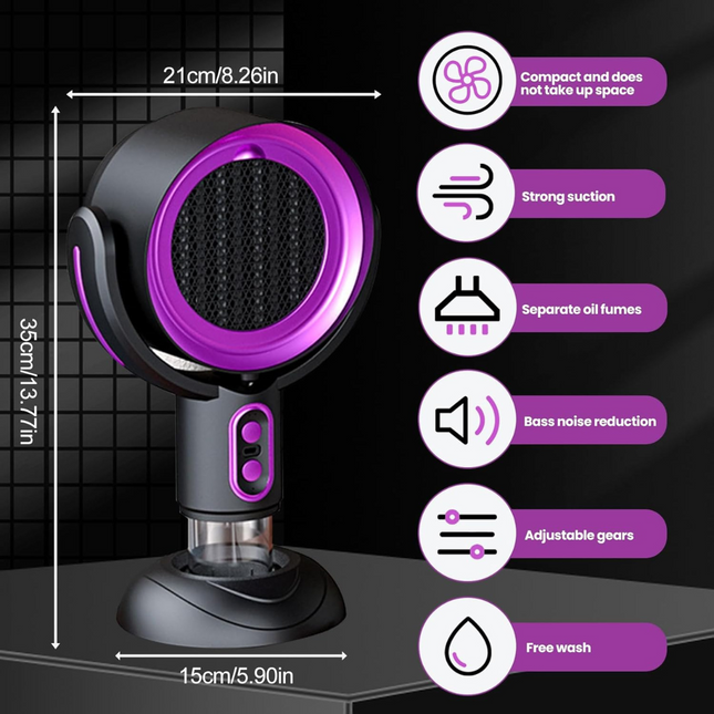 Mini Anion Desktop Range Hood & Air Purifier – USB Rechargeable Portable Smoke Filter for Kitchens, Hotpot & Indoor Use