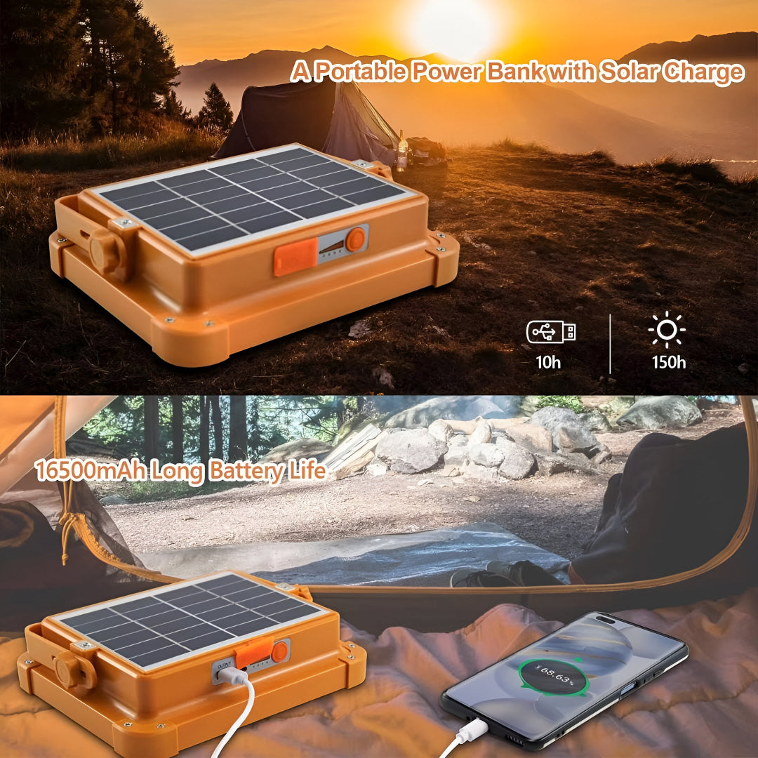 Solar Outdoor LED Work Light 1000W – 336 LEDs, Rechargeable Power Bank, IP66 Waterproof, 4 Modes, Portable Camping & Emergency Light