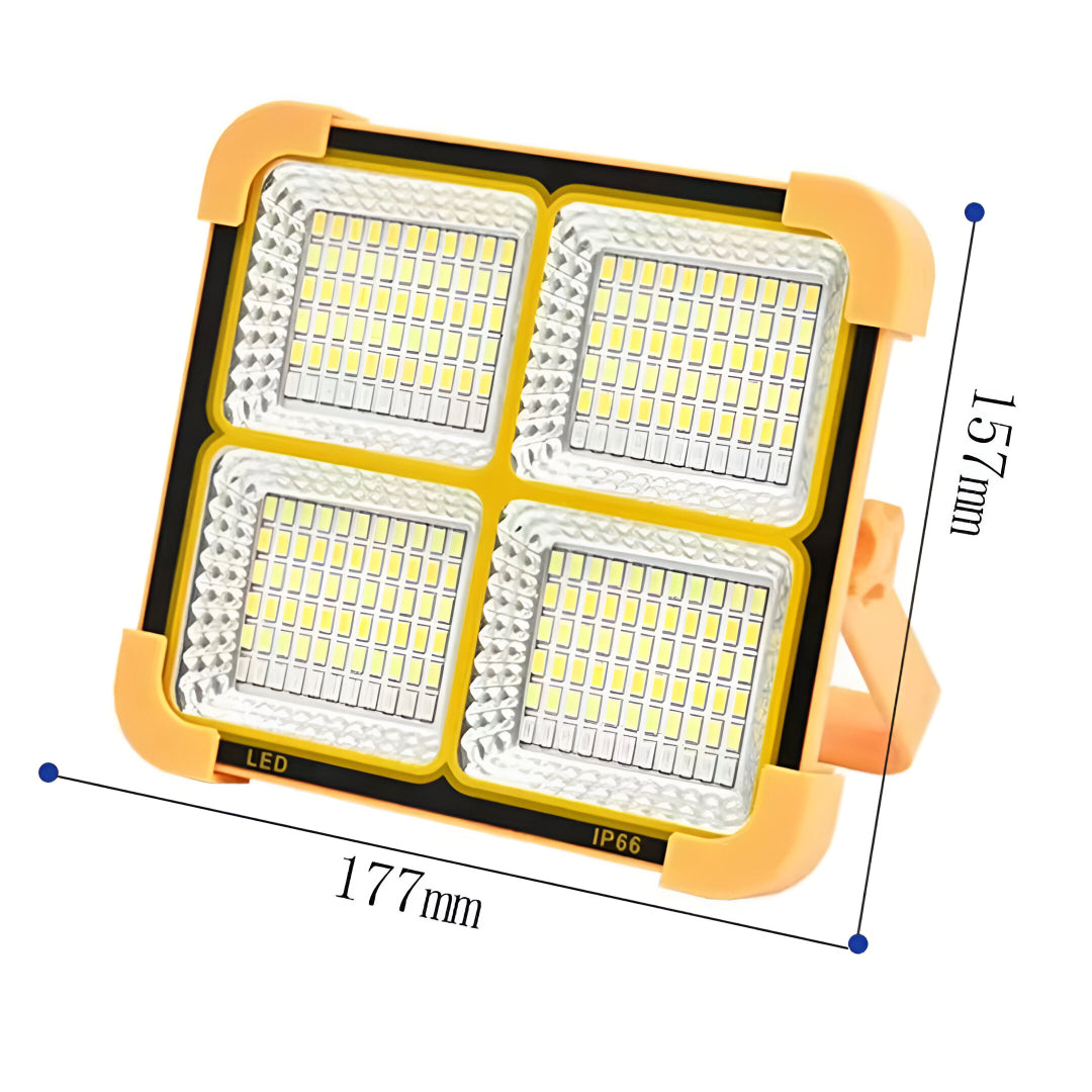 Solar Outdoor LED Work Light 1000W – 336 LEDs, Rechargeable Power Bank, IP66 Waterproof, 4 Modes, Portable Camping & Emergency Light