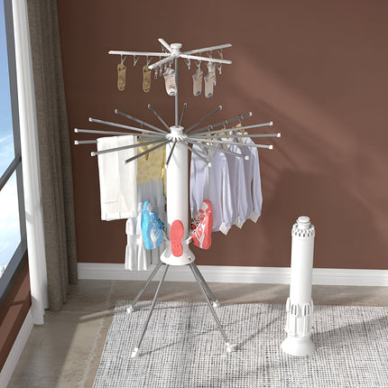 360° Rotating Foldable Clothes Drying Rack – Heavy-Duty Portable Laundry Stand with Wheels for Indoor & Outdoor Use