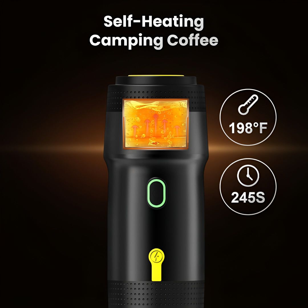 Portable Electric Espresso Maker – 20 Bar Pressure, USB & Car Charger, Self-Heating, 3-in-1 Capsule Compatible