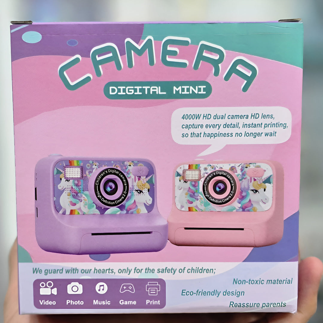 Kids Instant Print Digital Camera – 48MP Dual Lens, 1080P Video, 32GB SD Card, Games, DIY Drawing & Inkless Printing | Ages 3-12