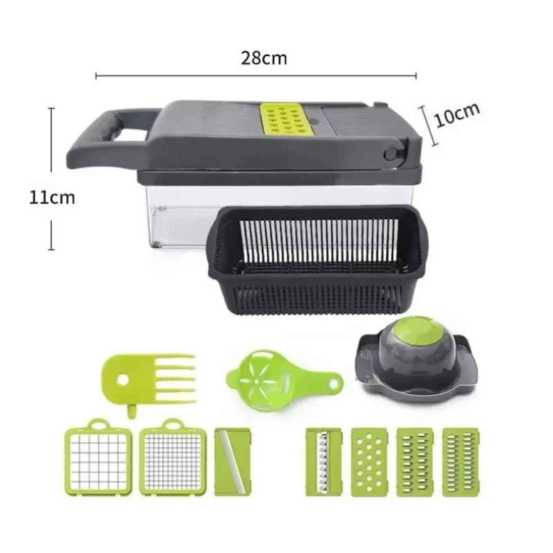 Multifunctional Vegetable Chopper & Mandoline Slicer with Handle – Adjustable Blades, Food Dicer & Storage Container