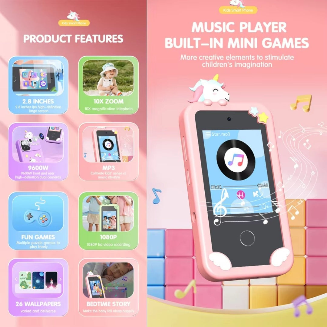 Kids SmartPhone P1 Plus – Mini Smart Touch Phone with Camera, Music & Educational Apps (3+ Years)