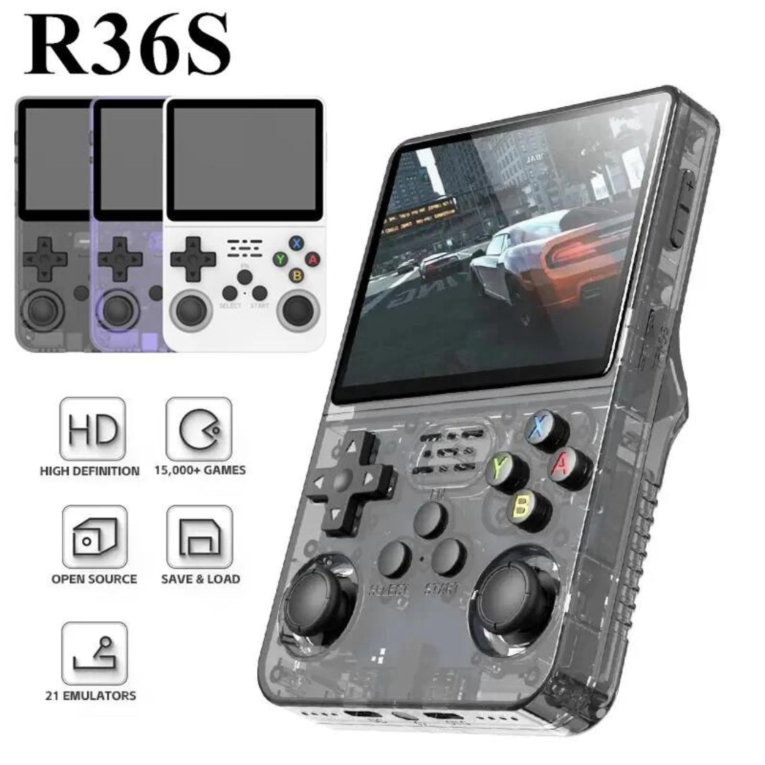 R36S Retro Handheld Video Game Console – 3.5” IPS Display, 20,000+ Classic Games, Portable Linux System, 64GB/128GB Storage