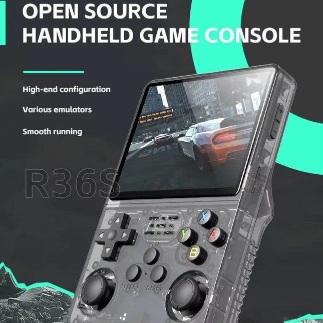 R36S Retro Handheld Video Game Console – 3.5” IPS Display, 20,000+ Classic Games, Portable Linux System, 64GB/128GB Storage